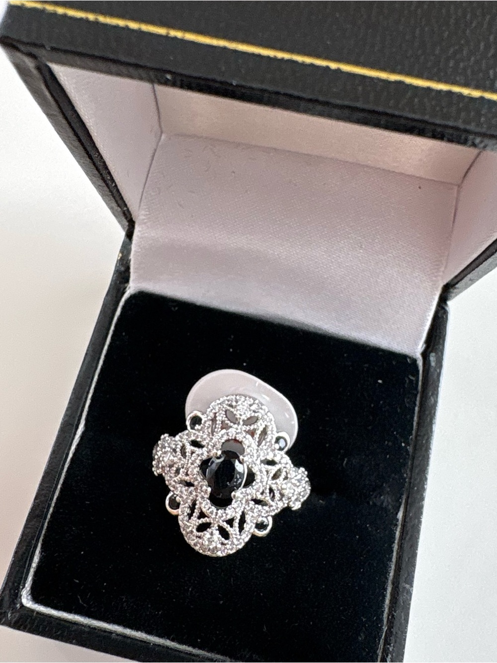 Bomb Party The Empress Ring RG77135 Black Onyx CZ Rhodium Plating
